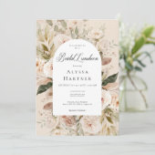 ニュートラル素朴タンクリームフローラアーチブライダルランチ 招待状 (スタンド正面)