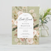 ニュートラル素朴タングリーンフローラアーチブライダルブランチ 招待状 (スタンド正面)