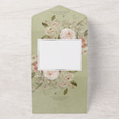 ニュートラル素朴タン&クリームグリーンアーチNoディナー オールインワン招待状 (外側)