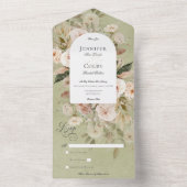 ニュートラル素朴タン&クリームグリーンアーチNoディナー オールインワン招待状 (内側)