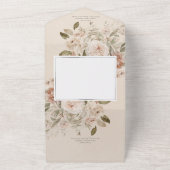 ニュートラル素朴タン&クリームフローラアーチディナー オールインワン招待状 (外側)