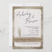 ニュートラル素朴トウィーンバーラップエコボホフォト結婚ズ 招待状 (正面)