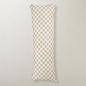 ニュートラル素朴ベージュギンガムプレイド ボディピロー (正面縦)