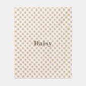 ニュートラル素朴ベージュジンガムプレイド名 フリースブランケット (正面)