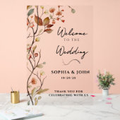 ニュートラル素朴ボタニカルエレガントな結婚式 アクリルサイン (ウェディング)