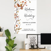 ニュートラル素朴ボタニカルエレガントな結婚式 ポスター (ホームオフィス)
