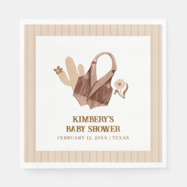 ニュートラル素朴ボホサボス女性のカーボーイベビーシャワー スタンダードランチョンナプキン