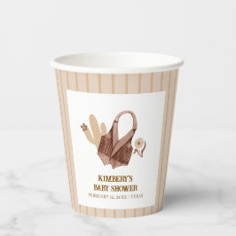 ニュートラル素朴ボホサボス女性のカーボーイベビーシャワー 紙コップ