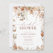 ニュートラル素朴ボホフローラブライダルシャワー 招待状 (正面)