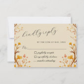 ニュートラル素朴ボホフローラワイルドフラワーウッドルック 出欠カード (正面)