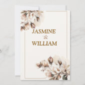ニュートラル素朴ボホフローラ結婚式招待状 招待状 (裏面)