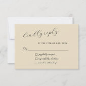 ニュートラル素朴ボホワイルドフラワーリースウッドルック 出欠カード (正面)