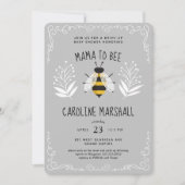 ニュートラル素朴ママへビーベビードライブアップシャワー 招待状 (正面)