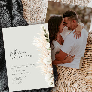 ニュートラル素朴ミニマル写真撮影結婚式招待状 招待状