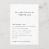 ニュートラル結婚のNo Kidsエンクロージャの小さなカード エンクロージャーカード (正面)