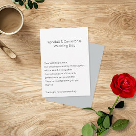 ニュートラル結婚のNo Kidsエンクロージャの小さなカード エンクロージャーカード