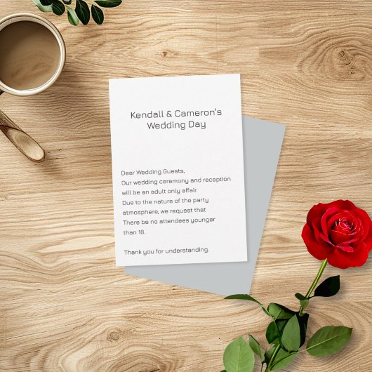 ニュートラル結婚のNo Kidsエンクロージャの小さなカード エンクロージャーカード