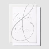 ニュートラル結婚ズ名招待状Vellum Overlay ベラム紙招待状 (オフセット)