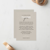 ニュートラル結婚ミニマルサンキューカード ノートカード (正面/裏面インサイチュ)