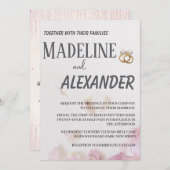 ニュートラル結婚式招待状とシルク招待状 招待状 (正面/裏面)