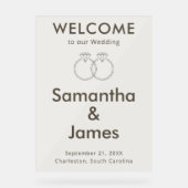 ニュートラル結婚・ベージュのミニマリストへのエントリー アクリルサイン (正面)