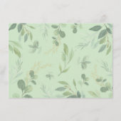 ニュートラル緑の金ゴールド象の書籍ベビー エンクロージャーカード (裏面)