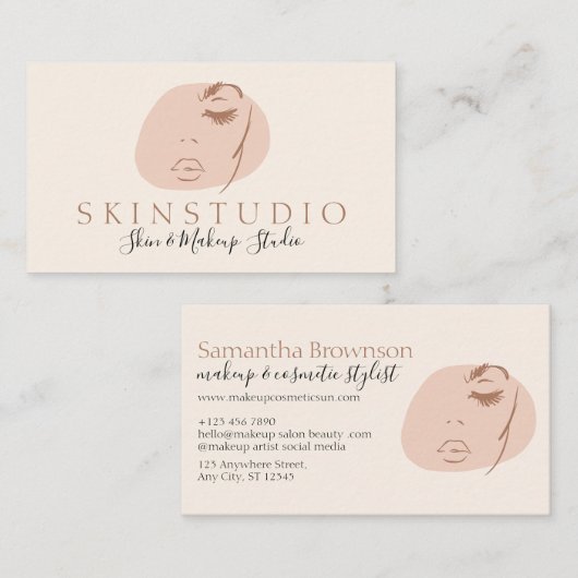ニュートラル美的フェミニン顔美しいスキン 名刺 (正面/裏面)
