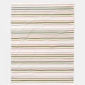 ニュートラル自然カラー：ストライプのブランケット フリースブランケット (正面)