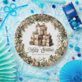 ニュートラル自然ルストーン緑の金ゴールドプレゼント ペーパープレート (パーティー)