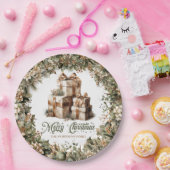 ニュートラル自然ルストーン緑の金ゴールドプレゼント ペーパープレート (パーティー)