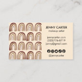 ニュートラル自然レインボーズパターンボホユニークブラウン 名刺 (裏面)