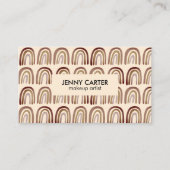 ニュートラル自然レインボーズパターンボホユニークブラウン 名刺 (正面)