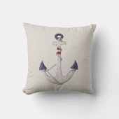 ニュートラル航海のバックグラウンドでの木製いかり クッション (正面)