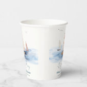 ニュートラル航海のミニマリスト帆船ベビーシャワー 紙コップ (右)