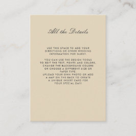 ニュートラル色のフローラ結婚の詳細方向 エンクロージャーカード