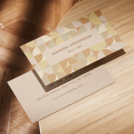 ニュートラル色の幾何学的パターン 名刺