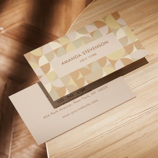 ニュートラル色の幾何学的パターン 名刺
