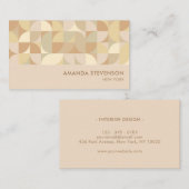 ニュートラル色の幾何学的パターン 名刺 (正面/裏面)