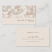 ニュートラル色の幾何学的パターンII 名刺 (正面/裏面)