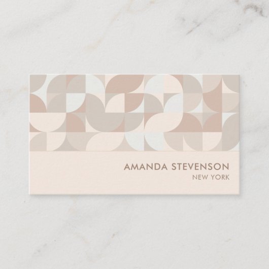 ニュートラル色の幾何学的パターンII 名刺 (正面)