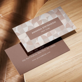 ニュートラル色の幾何学的パターンII 名刺