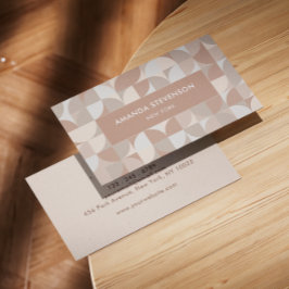 ニュートラル色の幾何学的パターンII 名刺