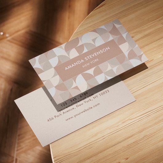 ニュートラル色の幾何学的パターンII 名刺
