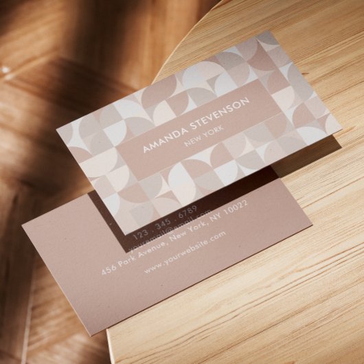 ニュートラル色の幾何学的パターンII 名刺