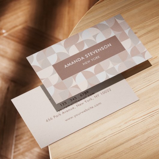 ニュートラル色の幾何学的パターンII 名刺