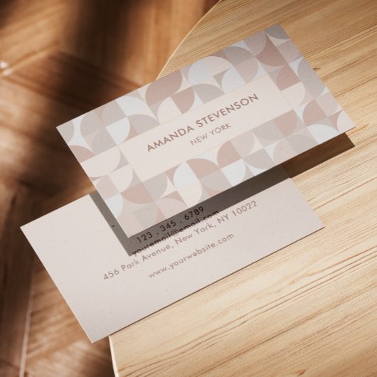 ニュートラル色の幾何学的パターンII 名刺