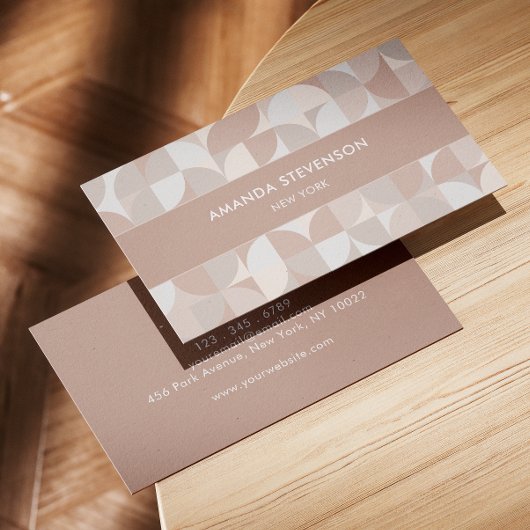 ニュートラル色の幾何学的パターンII 名刺