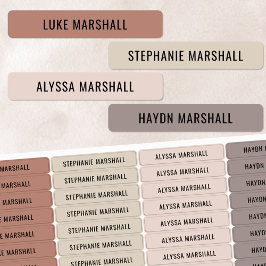 ニュートラル色コード化された子供の防水名 ラベル