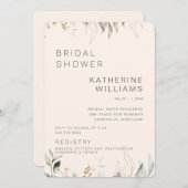 ニュートラル葉クリームブライダルシャワー 招待状 (正面/裏面)