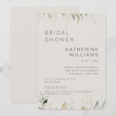 ニュートラル葉タウペブライダルシャワー 招待状 (正面/裏面)